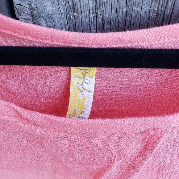 Free People Coral Ruffled Cross Front Top - Picture 6 of 7